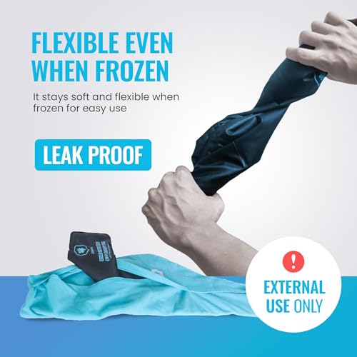 Reusable Cold Pack with Fabric Cover - Standard 7 x 28 Inch, Blue | Flexible Clay Pack with Fabric Cover, Leak Resistant, Wrap Design for Back, Shoulders and Knees, Stays Cold Up to 45 Minutes
