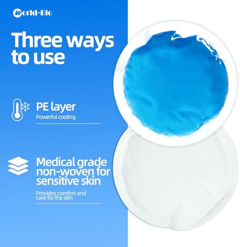 Small Round Ice Packs for Face (5 Pack) - Reusable Hot Cold Compress with Soft Fabric Sleeve, Stays Flexible When Frozen for Wisdom Teeth, Eye Surgery, Migraine, Facial Swelling & Dental Recovery