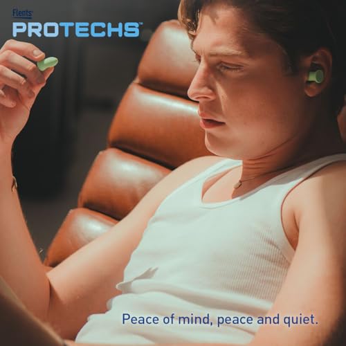 Flents Protechs Quiet Contour Foam Ear Plugs, NRR 33, 10 Pair, Green