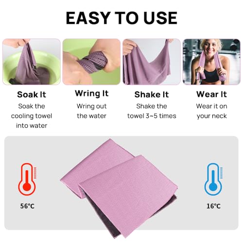 JBM Cooling Towel (40"x12") with Carabiner Clip | Quick dry ice towel for neck and face, breathable soft microfiber towel for sports, camping, beach and outdoor activities