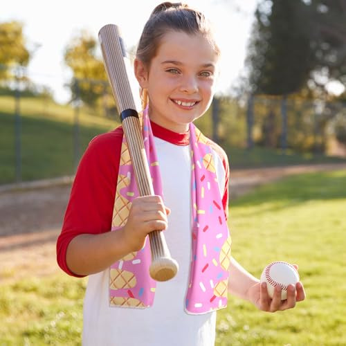 10 Set Baseball Cream Drip Cooling Towels with Bags 40"x12" Ice Cooling Towels Microfiber Sweat Sport Rags Absorbent Chilly Washcloth for Hot Weather Workout Yoga Gym Coach Sport Party Favors