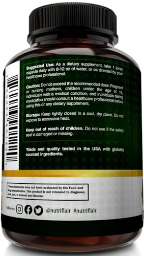 NutriFlair DIM 400mg with BioPerine, 120 Capsules - High Potency Diindolylmethane Supplement - for Men & Women - Vegan, Non-GMO - 4 Month Supply