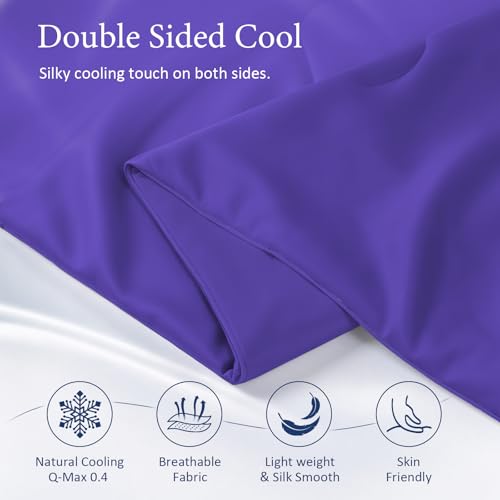 Cooling Comforter for Hot Sleepers, Queen 90x90, Lavender | Cooling blanket feel, Q-Max >0.4 cool touch, double-sided cooling, Sorona fill, for night sweats, lightweight & breathable
