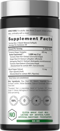 Horbäach Turmeric and Ginger Supplement | 60 Softgel Capsules