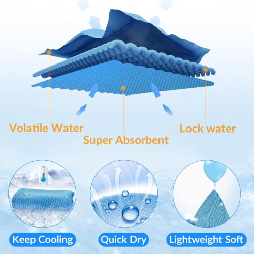 Cooling Towels for Neck and Face 8Pack(40"x12"), Cooling Neck Wraps for Gym | Sweat wicking, Quick dry, Lightweight, Reusable, Absorbent, Cool Towel for Running, Yoga, Workout, Travel, Climbing