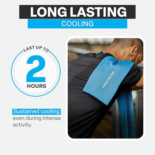 Instant Cooling Towel - Sports Cooling Towel with UPF 50+ and Reflective Protection - Moisture Wicking, Chemical-Free Evaporative Cooling for Hot Weather, Runners & Athlete (Blue, 1 Pack)