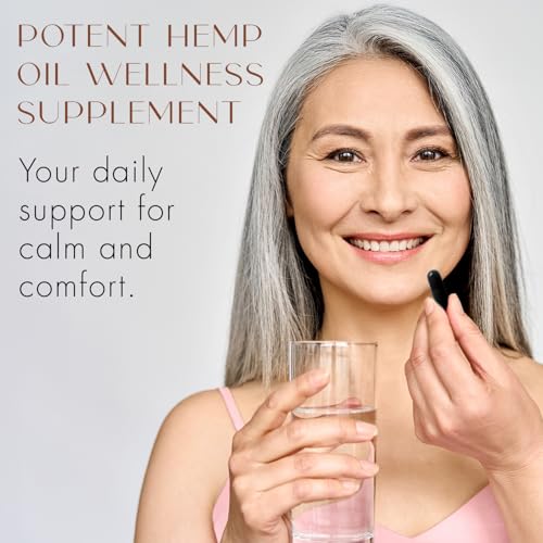 Ease – Menopause Support for Stress, Mood & Aches - Trusted by Dr Suzanne Gilberg MD - 50mg Premium Organic Hemp Oil - Feel Calm During Perimenopause & Menopause, Natural Cortisol Manager, 30 Capsules