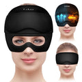 Migraine Relief Cap with Gel Eye Mask, Headache Relief Cap Ice Head Wrap Hot and Cold Therapy Hat, Gel Ice Cap for Headache Puffy Eyes Sinus and Tension Stress Relief (Black)
