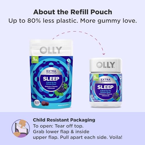 OLLY Extra Strength Sleep Pouch, 5 mg Melatonin, L-Theanine - 120 Count