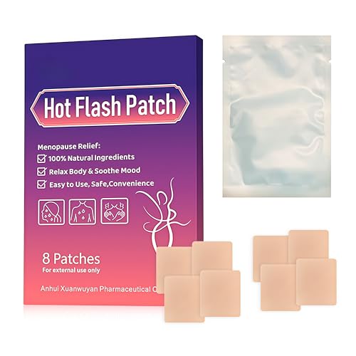 Menopause Relief Patches Therapy Patches Natural Hot Flash Patch for Sleeping Aid & Restful Nights-Relieves Hot Flashes, Dryness, Excessive Sweating-Menopause Support-Estrogen Free(8 Count)