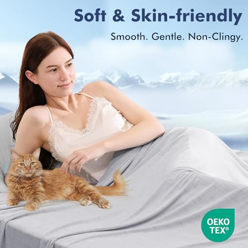 Elegear Double-Sided Arc-Chill® 3.0 Cooling Blanket for Hot Sleepers, Twin | Q-Max>0.5 Cooling Fabric, Absorbs Heat to Keep Body Cool, Lightweight Summer Blankets for Night Sweats & Menopause, 59"x79"