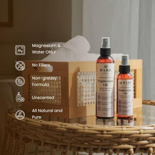 Bare Botanics Magnesium Oil Spray 4oz - Dead Sea Magnesium Chloride Mist