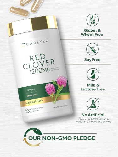 Carlyle Red Clover Capsules | 200 Count | Trifolium Pratense