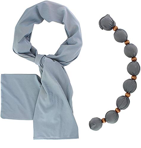 Nano-Ice Cooling Scarf Necklace | 2 Hours of Cooling Comfort for Hot Flashes, Menopause & Heat Intolerance | Mist Grey