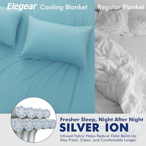 Elegear Silver-Infused Cooling Blanket for Hot Sleepers, Throw XL, Blue | Arc-Chill 3.0 Q-Max>0.5 Cool Fiber; Lightweight, Breathable Comfort with Odor Reduction & Hypoallergenic for Night Sweats