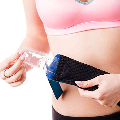 Cool + Relief Cooling Ice Pack Bandana - 16 x 2.5 x 0.8 Inch Head Wrap with Cool Pads (Pack of One) in Blue