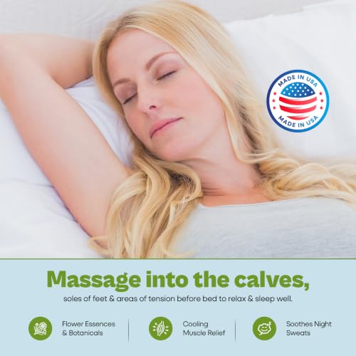 Taspen's Organics Menopause Support Magnesium Sleep Cream – Natural Cooling Relief for Hot Flashes & Night Sweats | Promotes Relaxation & Sleep | Flower Essence & Botanical Formula (1.7 oz)