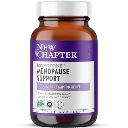 New Chapter Menopause Supplement - Estrotone Herbal Hormone Balance for Women in Perimenopause, with Black Cohosh for Hot Flash Relief & to Reduce Night Sweats + Vitex, No Added Hormones - 60 ct
