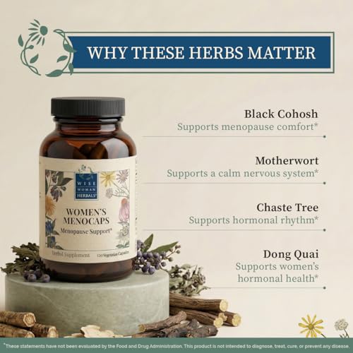 Wise Woman Herbals Menocaps: Herbal Blend, Menopause, Hot Flashes, 120 Caps