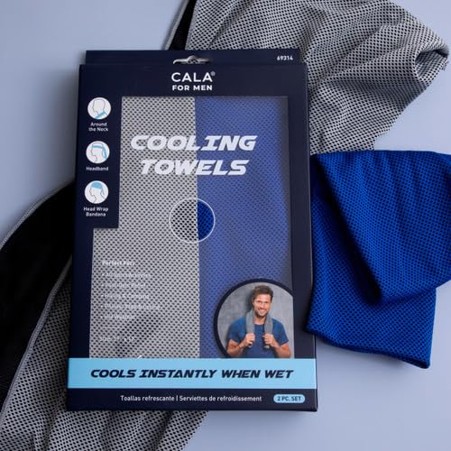 Cala - Cooling Towels (2 Pieces, Blue and Grey)