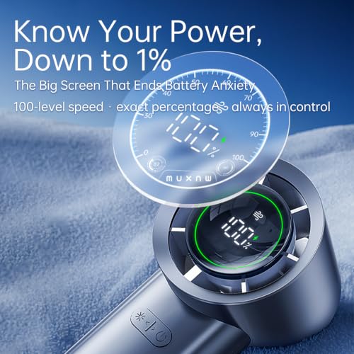 MUXNW Mini Turbo Jet Fan: Portable Small Pocket Handheld Personal Rechargeable Battery Operated USB Charger Keeping Cool In Hot Weather For Travel Beach (Gray)