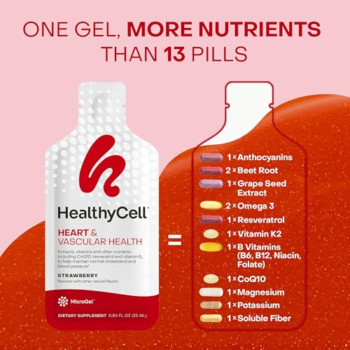 HealthyCell Heart & Vascular Health Daily Liquid Supplement - 14 Gel Packs