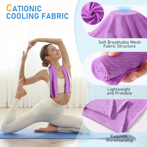 Cooling Towels - 6 Pack Cooling Towel (40"x12"), Ice Gym Towels for Working Out, Microfiber Cooling Towels for Neck and Face, Yoga Towel for Home Gym, Workout & More Activities