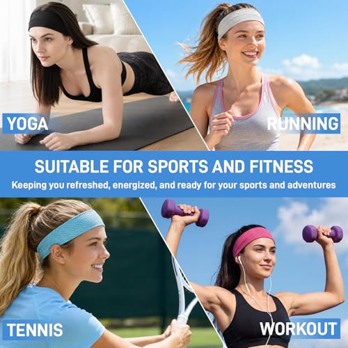 Cooling Headbands for Women, Instant Cooling Dual-Layer Non-Slip Sweatbands, Moisture Wicking for Women Running Fitness Yoga