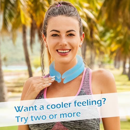 Neck CoolingTube with Insulated Bag, Reusable Ice Coolers Wearable Cooling Products, Neck Ice Coolers for HotWeather (Blue)