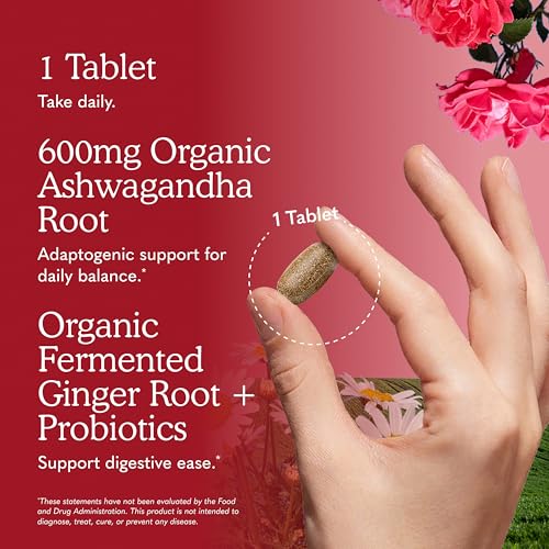 Garden of Life Organic Ashwagandha with Probiotics & Ginger, 60 Day Supply