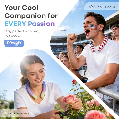 NEWGO Neck Cooling Tube, Neck Cooler for Summer, Blue Purple Mix,1 Pack | Hands-free Wearable Cooling, Reusable Ice Ring for Gardening, Menopause Hot Flashes, and Outdoor Sports