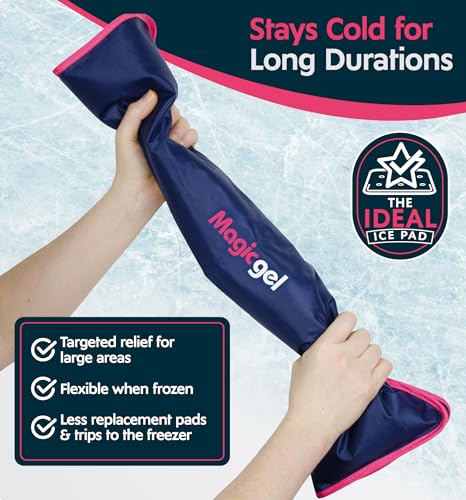 Extra Large & Reusable Ice Pack (15 x 23.5 inches, XL) for Maximum Back and Full Body Pain Relief from Injuries, Swelling, Bruises, Sprains | Ice Blanket for Sleeping & Physical Therapy | By Magic Gel