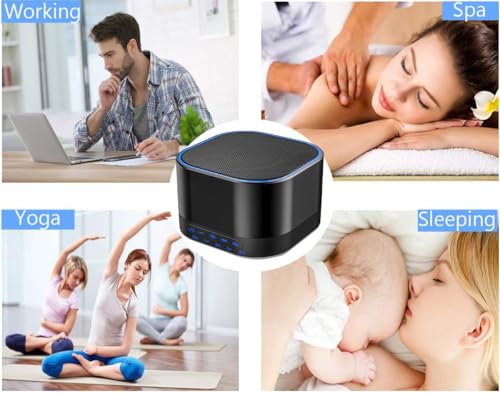 Magicteam Sesli Beyaz Gürültü Makinesi, 20 Adet Döngüsel Olmayan Doğal Yatıştırıcı Ses ve Hafıza Fonksiyonu, 32 Ses Seviyesi, AC veya USB ile Çalışır ve Bebekler, Çocuklar ve Yetişkinler için Uyku Sesi Zamanlayıcısı Terapisi Özelliğiyle Birlikte.