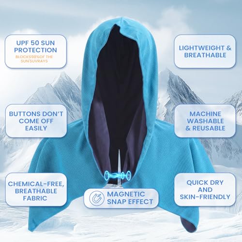 3 Pack Cooling Hoodie Towels for Neck and Face, Ice Towels for Hot Weather | UPF 50 Sun Protection & Instant Cooling, Soft Breathable Towel for Sport, Work Out, Gym, Camping & More Activities