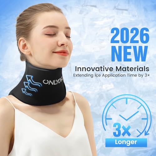 ONLYCARE Neck Ice Pack Wrap Gel - Upgraded Ice Packs for Neck Reusable | Hot and Cold Compress, Relief of Pain, Swelling, Sprains, Office Pressure