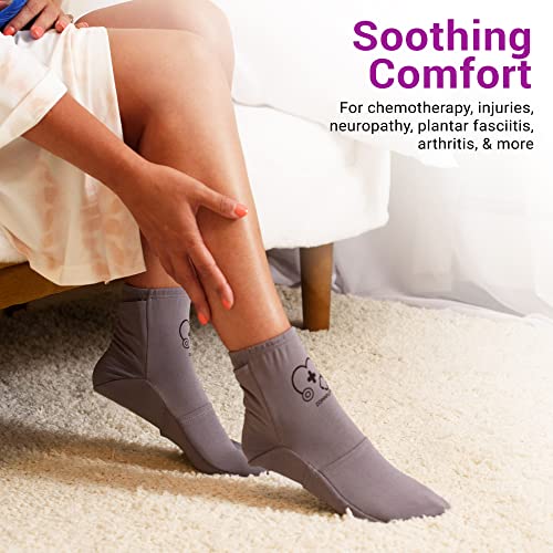 Zomaple Cold Therapy Socks for Feet with 2 Reusable Gel Ice Packs, Cooling Socks for Hot Feet & Swelling Relief, Adjustable Compression Ice Pack Wrap for Plantar Fasciitis, Neuropathy & Foot Pain