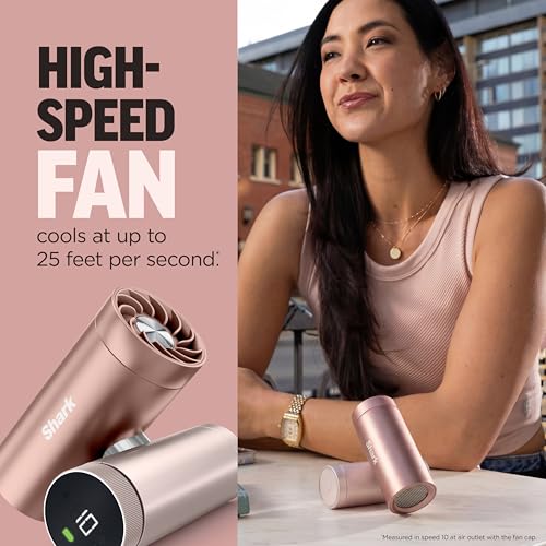 Shark ChillPill 3-in-1 Fan, Mist and Cooling Plate, Haze, FA022LV | 3-in-1 Cooling System, Handheld or Wearable, Drops Skin Temp up to 16°, Indoor + Outdoor Dry-Touch Mist, 10 Speeds