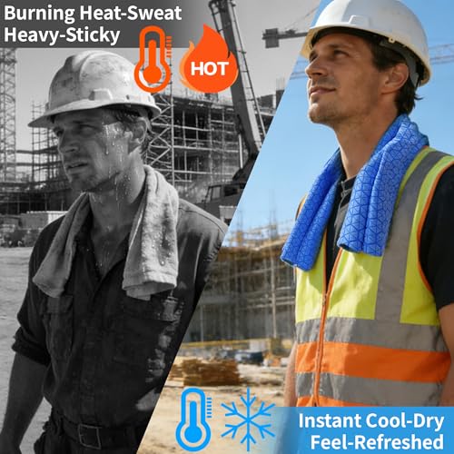 SRsafety Cooling Towels,PVA Cooling Towels for Hot Weather,Construction Cooling Neck Wraps for Hot Weather,Outdoor,Work (Blue)