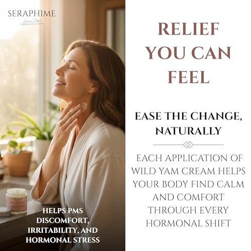 Wild Yam Cream Hormone Balance for Women , Lavender 4oz | Topical Menopause and PMS Support, for Hot Flashes, Night Sweats, Mood Swings and Low Energy, Hydrates and Supports Skin