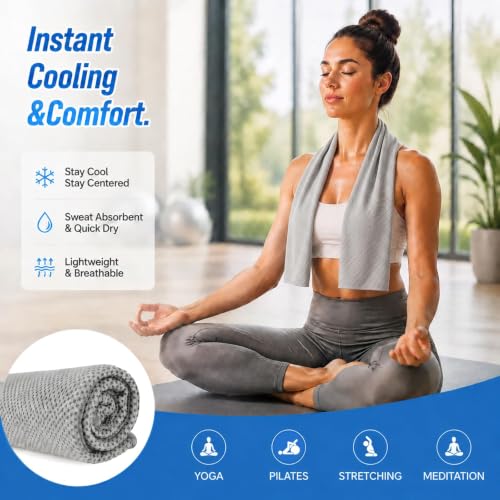 Amgico 4 Pack Cooling Towel for Neck and face(40"x12"), Cooling Neck Wraps | Stay Cool in Hot Weather, Quick Dry Towels, Soft Breathable, Lightweight, Absorbent, Ice Towel for Gym, Yoga, Running,Workout