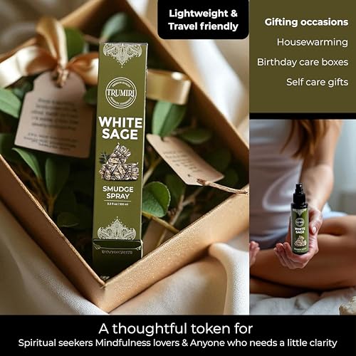 White Sage Spray for Spiritual Cleansing Negative Energy and Protection - Smudge Spray Made with Natural Non Toxic Sage Essential Oil - Salvia Blanca para Limpiar