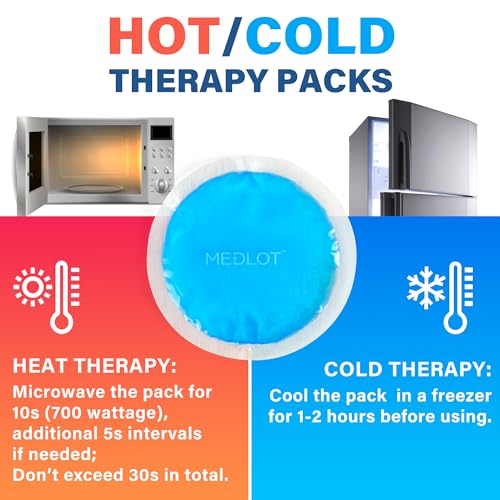 LotFancy Ice Pack for Injuries Reusable, 8 Small Gel Heating Cooling Pads with Cloth Backing, Hot Cold Therapy for Eyes After Surgery, Face, Breastfeeding, Wisdom Teeth, Jaw, Headache, Sinus Relief