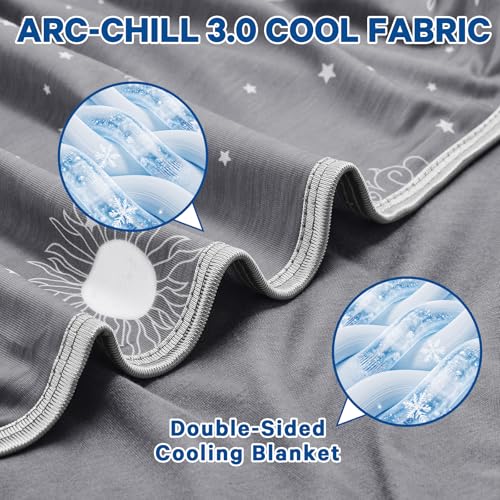 inhand Cooling Blanket Twin (60"x80"), College Dorm Essentials for Girls Guys,Summer Cold Blankets for Hot Sleepers & Night Sweats, Cool Lightweight Breathable Blanket for Twin Size Bed Ink Grey