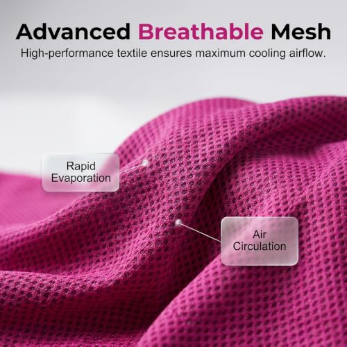 Portable Cold Sweat Towel, Reusable Soft Absorbent Cooling Portable, Soft Breathable Microfiber Towel for Yoga, Gym, Running, 35.5x12 Inch (Lake Blue)