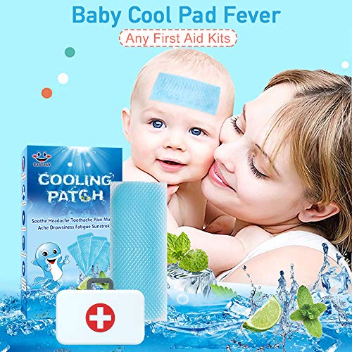 EASYEAH Cooling Patches for Fever Discomfort & Pain Relief, Pack of 12 | Cooling Relief Fever Reducer, Soothe Headache Pain, Migraine Relief, Fever Patches for Adults & Kids