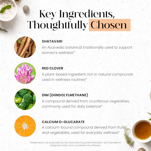 Hormone Balance from Best Age Ever, Menopause Relief Supplement with Shatavari, Red Clover, DIM, and Calcium D-Glucarate, Daily Support for Hot Flashes and Night Sweats