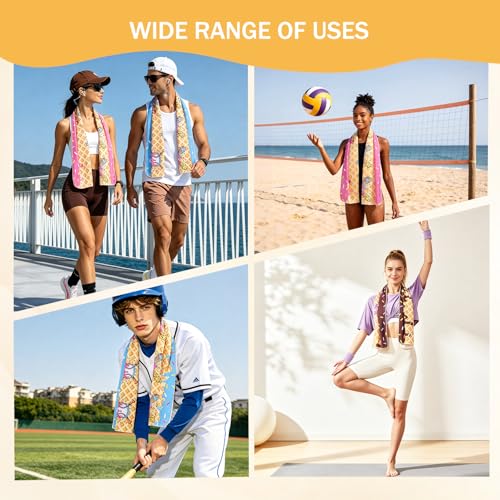 12 Pcs 40"x12" Baseball Cream Drip Cooling Towels for Yoga Gym Coach | Microfiber Chilly Sports Towels, Breathable Sweat Absorbent Rags for Hot Weather Workout, Ideal Team Gifts & Party Favors