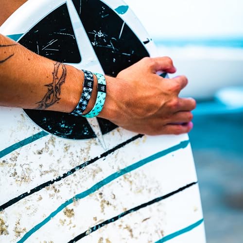Coastal Bracelet for Men, Women & Teens - Comfy Tribal Print and Boho - Coastal Style Reversible Wristband