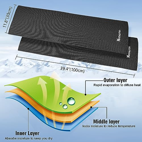 NACHLYNN 2pcs Cooling Towels for Neck and Face 40"x12" Cool Rags for Neck Instant Cooling Towel Soft Breathable Cold Cloths for Hot Weather Yoga Sports Running Fitness Workout Camping Golf