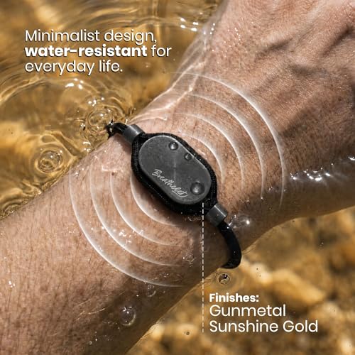 Mindful Vibration Reminder for Men and Women —Adjustable One-Size Couples Bracelets,a Gentle Cue to Pause and Breathe,No App or Bluetooth,Premium Screen-Free Wellness Gift (Gunmetal)